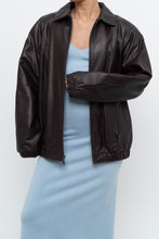 Load image into Gallery viewer, Vintage x PRESTON &amp; YORK Dark Burgundy Leather Bomber (XS-M)