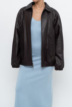 Load image into Gallery viewer, Vintage x PRESTON &amp; YORK Dark Burgundy Leather Bomber (XS-M)