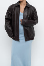 Load image into Gallery viewer, Vintage x PRESTON &amp; YORK Dark Burgundy Leather Bomber (XS-M)
