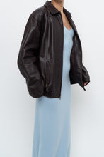 Load image into Gallery viewer, Vintage x PRESTON &amp; YORK Dark Burgundy Leather Bomber (XS-M)