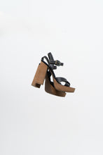 Load image into Gallery viewer, Vintage x Made in Brazil x Black Leather Chunky Platform Heels (7.5, 8)