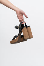 Load image into Gallery viewer, Vintage x Made in Brazil x Black Leather Chunky Platform Heels (7.5, 8)