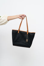 Load image into Gallery viewer, Vintage x Made in Italy x Black Suede Woven Purse