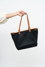 Load image into Gallery viewer, Vintage x Made in Italy x Black Suede Woven Purse