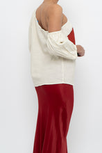 Load image into Gallery viewer, FARM x Anthropologie Red Floral Off-Shoulder Linen Blouse (S)