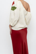 Load image into Gallery viewer, FARM x Anthropologie Red Floral Off-Shoulder Linen Blouse (S)