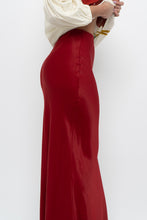Load image into Gallery viewer, H&amp;M x Made in Turkey x Red Satin Maxi Skirt (XS)