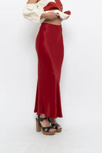 Load image into Gallery viewer, H&amp;M x Made in Turkey x Red Satin Maxi Skirt (XS)