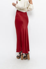 Load image into Gallery viewer, H&amp;M x Made in Turkey x Red Satin Maxi Skirt (XS)