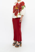 Load image into Gallery viewer, H&amp;M x Made in Turkey x Red Satin Maxi Skirt (XS)