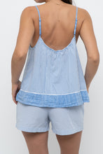 Load image into Gallery viewer, DKNY x Blue Striped Cotton-Blend Tank (S, M)