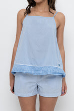 Load image into Gallery viewer, DKNY x Blue Striped Cotton-Blend Tank (S, M)