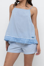 Load image into Gallery viewer, DKNY x Blue Striped Cotton-Blend Tank (S, M)