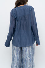 Load image into Gallery viewer, LAUNDRY BY SHELLI SEAGAL x Blue Flowy Semi-sheer Blouse (XS-M)
