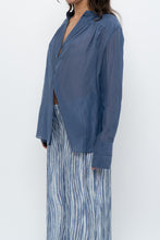 Load image into Gallery viewer, LAUNDRY BY SHELLI SEAGAL x Blue Flowy Semi-sheer Blouse (XS-M)