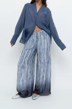 Load image into Gallery viewer, GIUSY ITALY x Blue, White Patterned Flowy Beach Pant (XS-M)