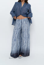 Load image into Gallery viewer, GIUSY ITALY x Blue, White Patterned Flowy Beach Pant (XS-M)