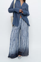 Load image into Gallery viewer, GIUSY ITALY x Blue, White Patterned Flowy Beach Pant (XS-M)