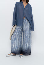 Load image into Gallery viewer, GIUSY ITALY x Blue, White Patterned Flowy Beach Pant (XS-M)