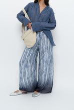 Load image into Gallery viewer, GIUSY ITALY x Blue, White Patterned Flowy Beach Pant (XS-M)