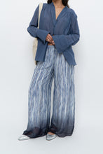 Load image into Gallery viewer, GIUSY ITALY x Blue, White Patterned Flowy Beach Pant (XS-M)