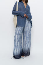 Load image into Gallery viewer, GIUSY ITALY x Blue, White Patterned Flowy Beach Pant (XS-M)