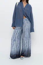 Load image into Gallery viewer, GIUSY ITALY x Blue, White Patterned Flowy Beach Pant (XS-M)