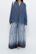 Load image into Gallery viewer, GIUSY ITALY x Blue, White Patterned Flowy Beach Pant (XS-M)