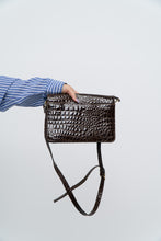 Load image into Gallery viewer, Vintage x Brown Patent Croc Crossbody Purse
