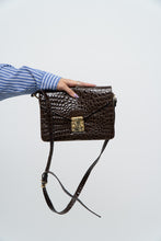 Load image into Gallery viewer, Vintage x Brown Patent Croc Crossbody Purse