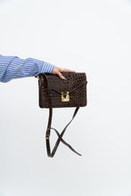 Load image into Gallery viewer, Vintage x Brown Patent Croc Crossbody Purse