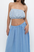 Load image into Gallery viewer, MABLE x Blue Gingham Cotton Strapless Crop (S, M)