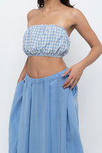 Load image into Gallery viewer, MABLE x Blue Gingham Cotton Strapless Crop (S, M)