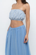 Load image into Gallery viewer, MABLE x Blue Gingham Cotton Strapless Crop (S, M)