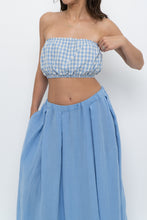 Load image into Gallery viewer, MABLE x Blue Gingham Cotton Strapless Crop (S, M)