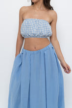 Load image into Gallery viewer, MABLE x Blue Gingham Cotton Strapless Crop (S, M)