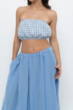 Load image into Gallery viewer, MABLE x Blue Gingham Cotton Strapless Crop (S, M)