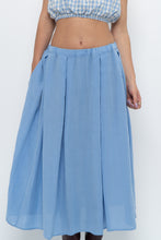 Load image into Gallery viewer, H&amp;M x Blue Flowy Maxi Skirt (L)