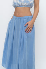 Load image into Gallery viewer, H&amp;M x Blue Flowy Maxi Skirt (L)