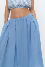 Load image into Gallery viewer, H&amp;M x Blue Flowy Maxi Skirt (L)