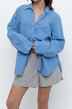 Load image into Gallery viewer, Vintage x RALPH LAUREN Sharp Blue Linen Top (XS-L)