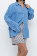 Load image into Gallery viewer, Vintage x RALPH LAUREN Sharp Blue Linen Top (XS-L)