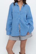 Load image into Gallery viewer, Vintage x RALPH LAUREN Sharp Blue Linen Top (XS-L)