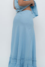 Load image into Gallery viewer, Vintage x Made in India x OLD NAVY Baby Blue Linen Maxi Skirt (L, XL)