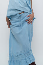 Load image into Gallery viewer, Vintage x Made in India x OLD NAVY Baby Blue Linen Maxi Skirt (L, XL)