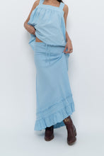 Load image into Gallery viewer, Vintage x Made in India x OLD NAVY Baby Blue Linen Maxi Skirt (L, XL)