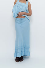 Load image into Gallery viewer, Vintage x Made in India x OLD NAVY Baby Blue Linen Maxi Skirt (L, XL)