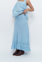 Load image into Gallery viewer, Vintage x Made in India x OLD NAVY Baby Blue Linen Maxi Skirt (L, XL)