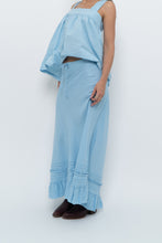 Load image into Gallery viewer, Vintage x Made in India x OLD NAVY Baby Blue Linen Maxi Skirt (L, XL)