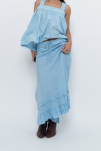 Load image into Gallery viewer, Vintage x Made in India x OLD NAVY Baby Blue Linen Maxi Skirt (L, XL)